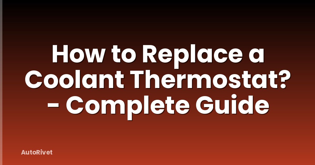 How to Replace a Coolant Thermostat? - Complete Guide
