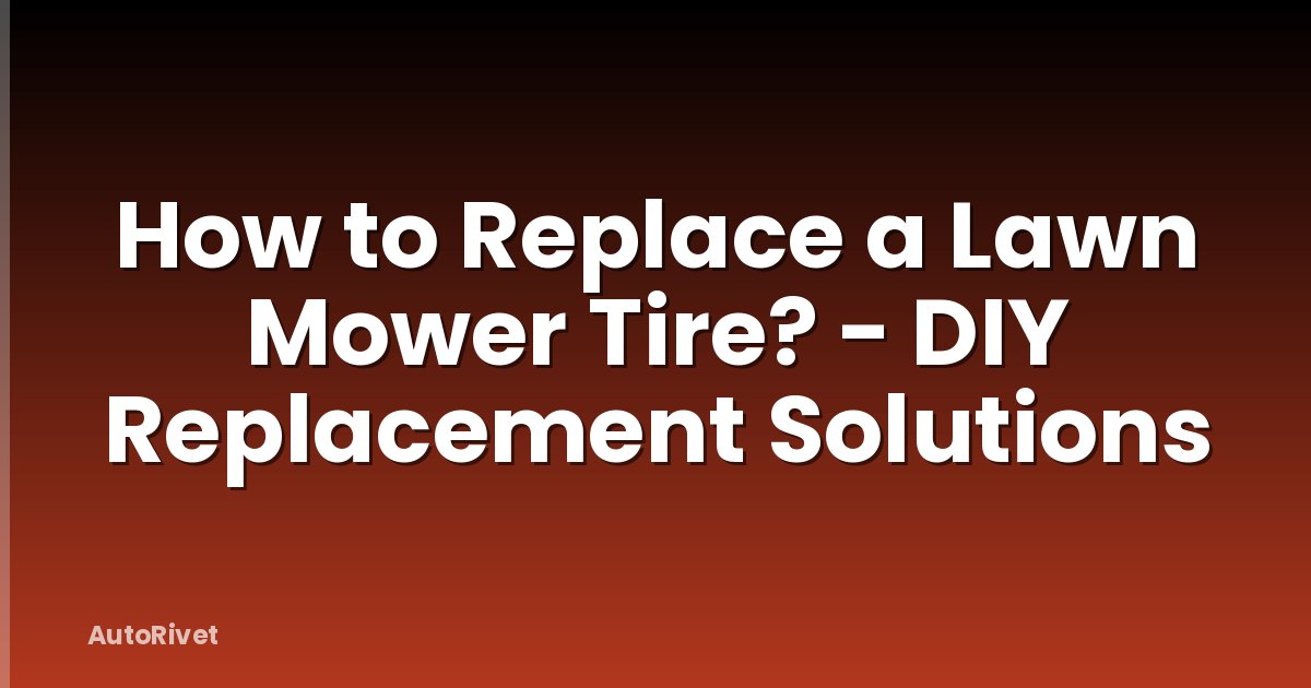 How to Replace a Lawn Mower Tire? - DIY Replacement Solutions