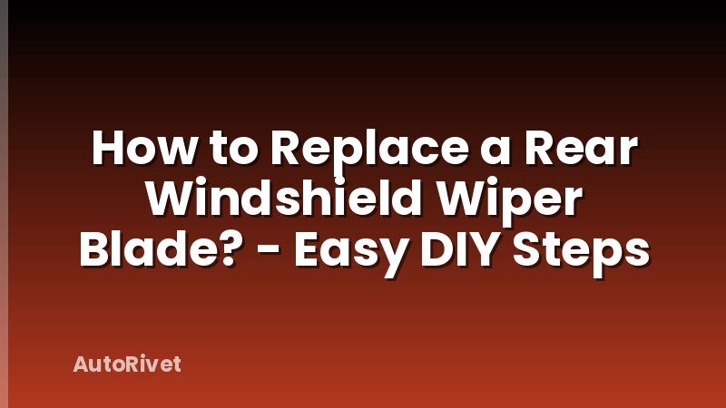 How to Replace a Rear Windshield Wiper Blade? - Easy DIY Steps