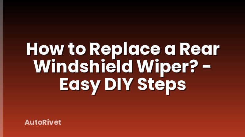 How to Replace a Rear Windshield Wiper? - Easy DIY Steps