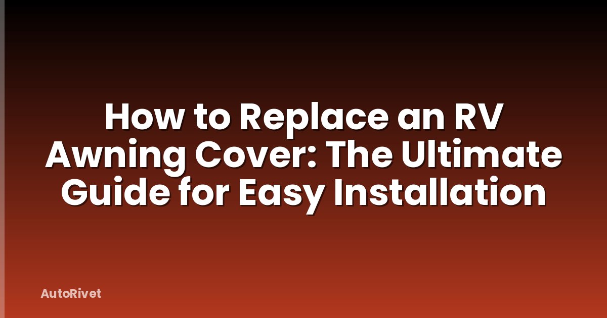 How to Replace an RV Awning Cover: The Ultimate Guide for Easy Installation
