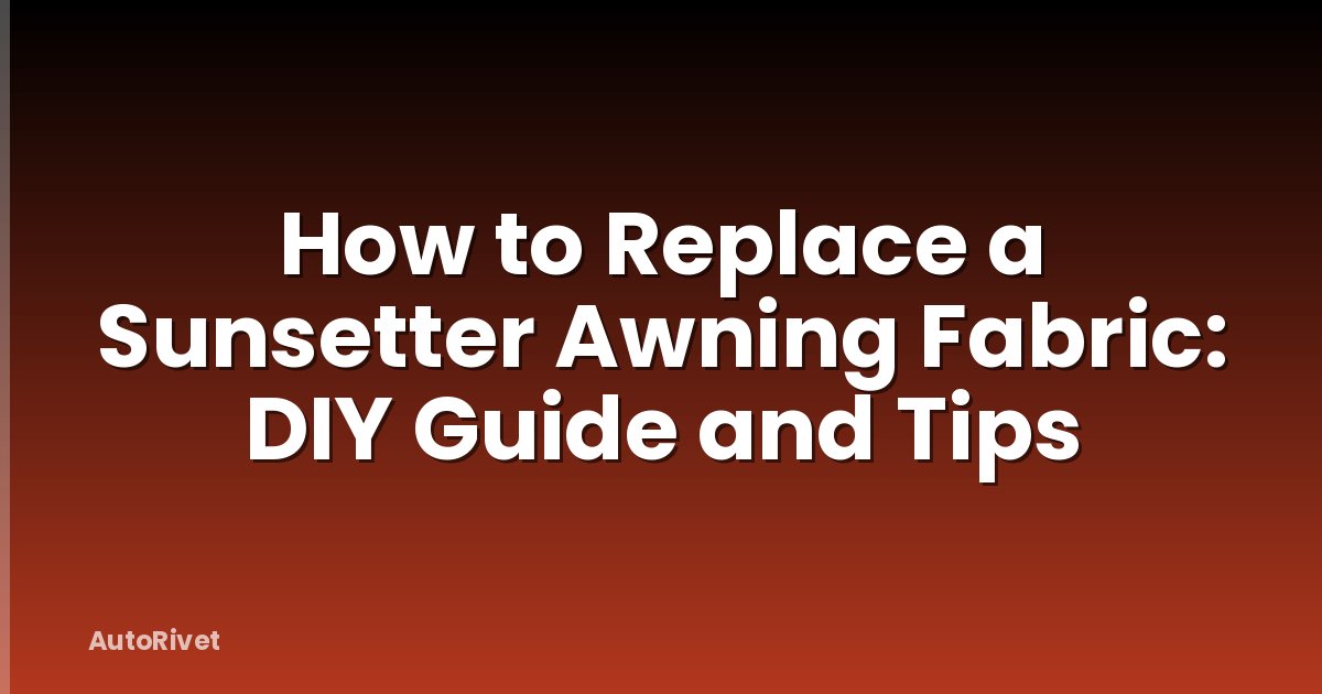 How to Replace a Sunsetter Awning Fabric: DIY Guide and Tips