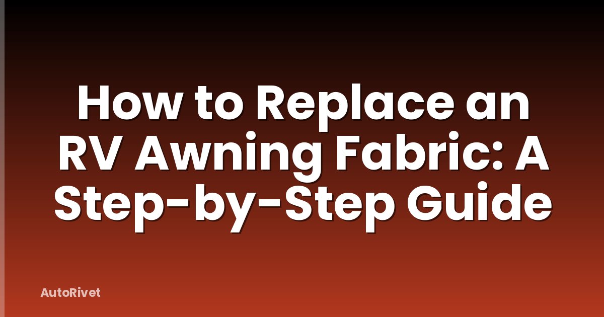 How to Replace an RV Awning Fabric: A Step-by-Step Guide