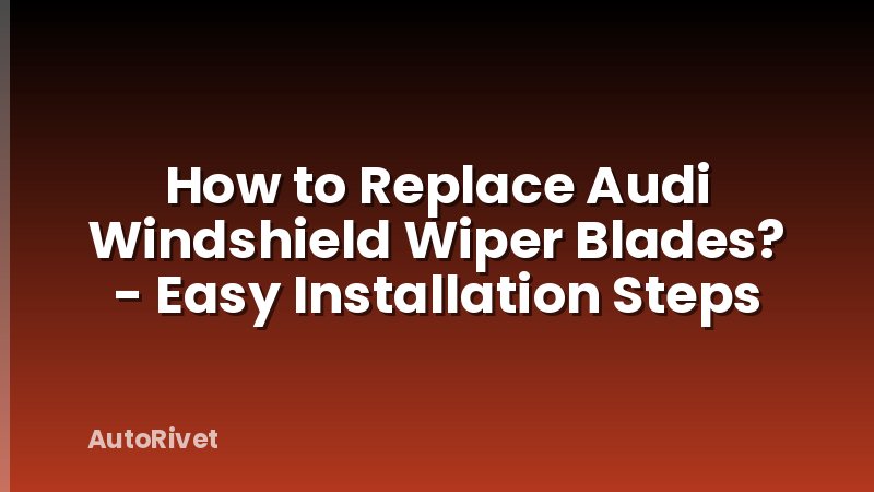 How to Replace Audi Windshield Wiper Blades? - Easy Installation Steps