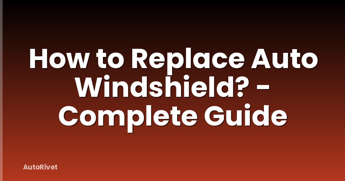 How to Replace Auto Windshield? - Complete Guide