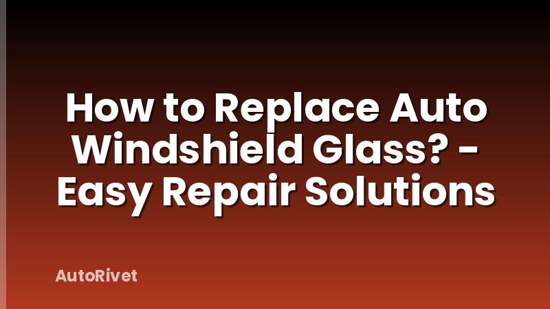 How to Replace Auto Windshield Glass? - Easy Repair Solutions