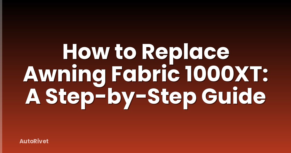 How to Replace Awning Fabric 1000XT: A Step-by-Step Guide