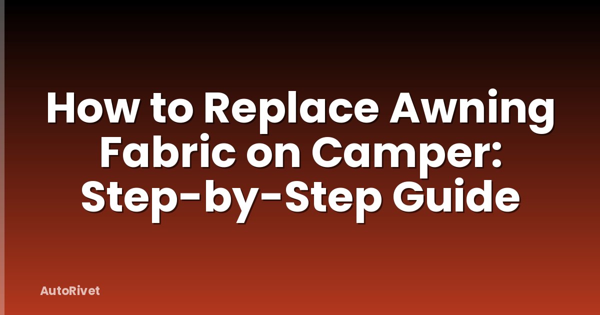 How to Replace Awning Fabric on Camper: Step-by-Step Guide