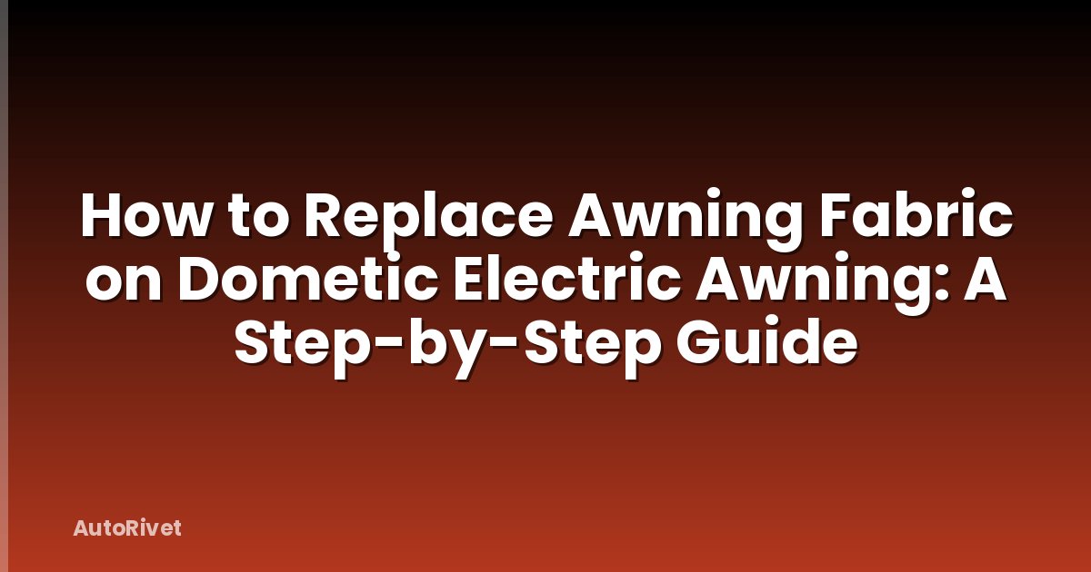 How to Replace Awning Fabric on Dometic Electric Awning: A Step-by-Step Guide