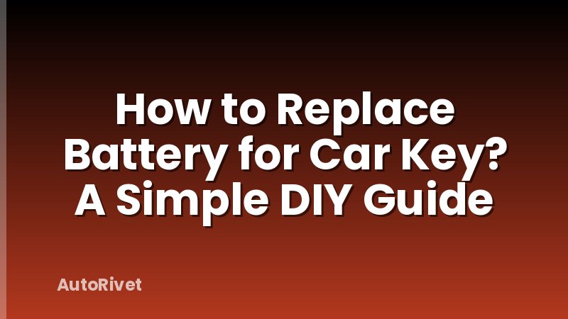 How to Replace Battery for Car Key? A Simple DIY Guide