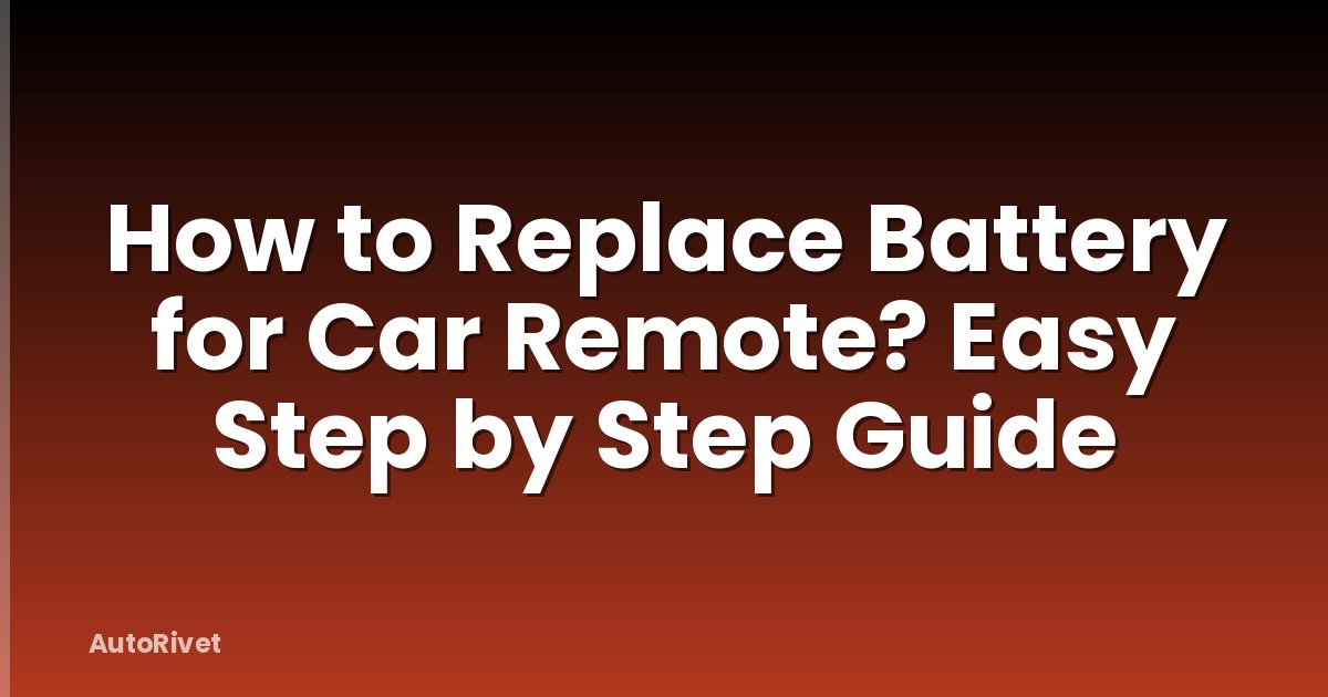 How to Replace Battery for Car Remote? Easy Step by Step Guide