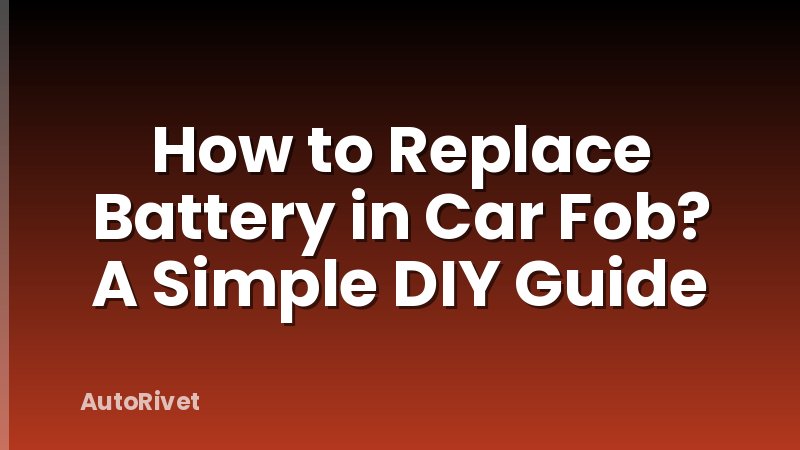 How to Replace Battery in Car Fob? A Simple DIY Guide