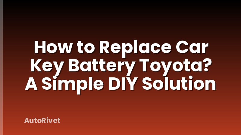 How to Replace Car Key Battery Toyota? A Simple DIY Solution
