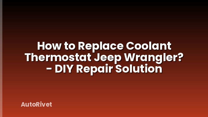 How to Replace Coolant Thermostat Jeep Wrangler? - DIY Repair Solution