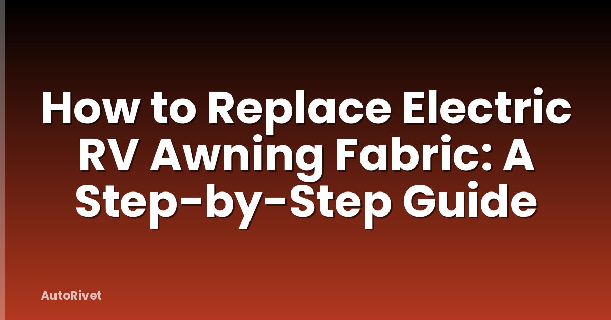 How to Replace Electric RV Awning Fabric: A Step-by-Step Guide