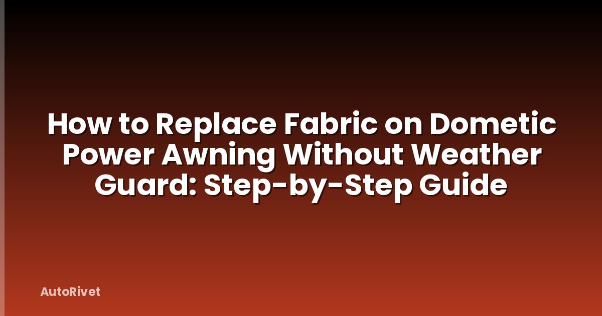 How to Replace Fabric on Dometic Power Awning Without Weather Guard: Step-by-Step Guide
