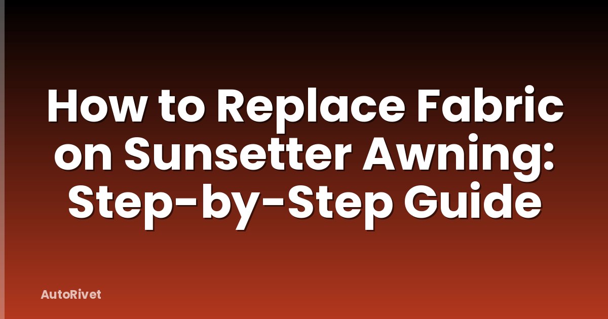How to Replace Fabric on Sunsetter Awning: Step-by-Step Guide