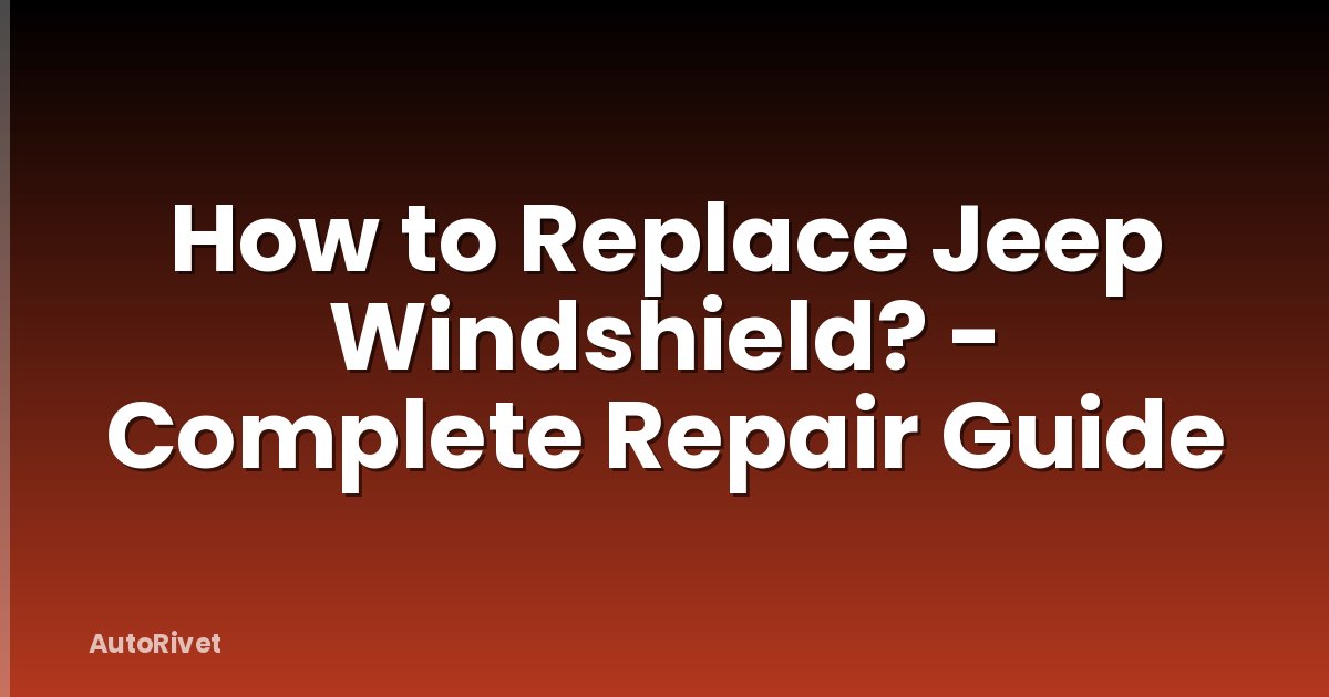 How to Replace Jeep Windshield? - Complete Repair Guide