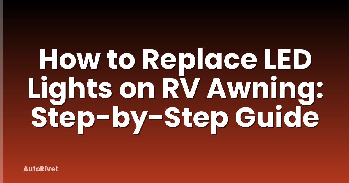 How to Replace LED Lights on RV Awning: Step-by-Step Guide