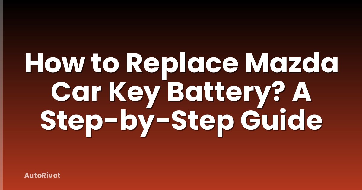 How to Replace Mazda Car Key Battery? A Step-by-Step Guide