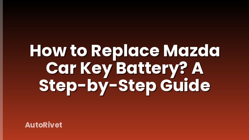 How to Replace Mazda Car Key Battery? A Step-by-Step Guide
