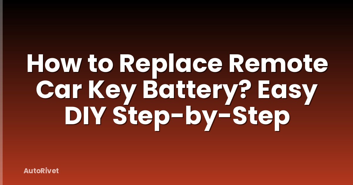 How to Replace Remote Car Key Battery? Easy DIY Step-by-Step