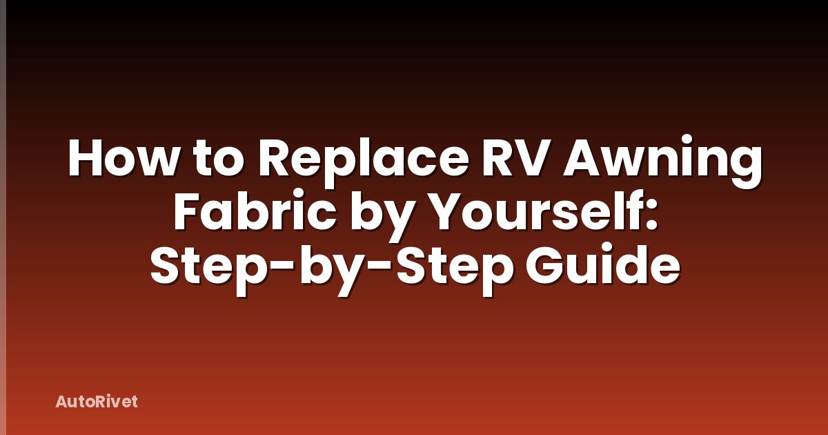 How to Replace RV Awning Fabric by Yourself: Step-by-Step Guide