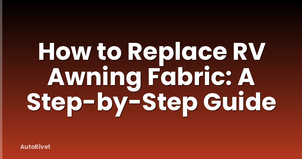 How to Replace RV Awning Fabric: A Step-by-Step Guide