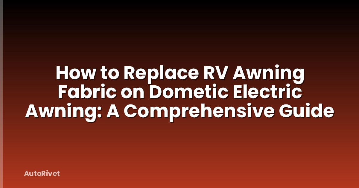 How to Replace RV Awning Fabric on Dometic Electric Awning: A Comprehensive Guide