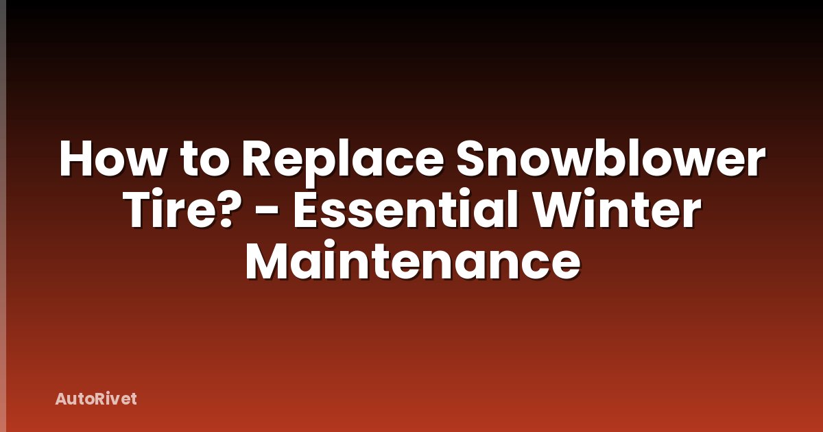 How to Replace Snowblower Tire? - Essential Winter Maintenance