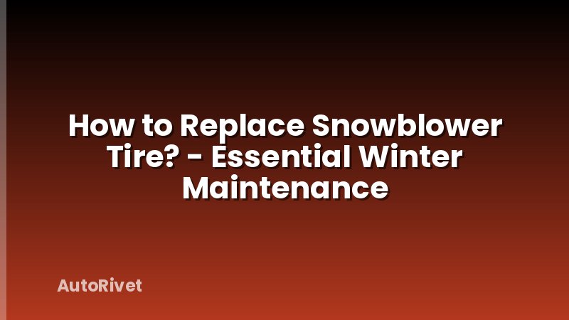 How to Replace Snowblower Tire? - Essential Winter Maintenance