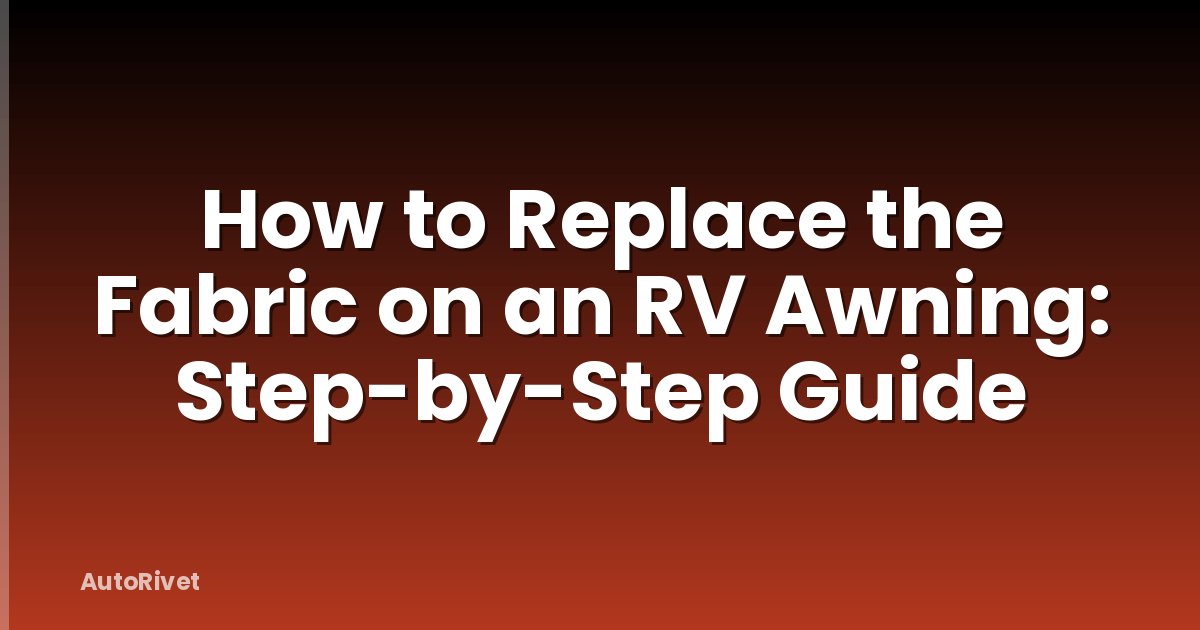 How to Replace the Fabric on an RV Awning: Step-by-Step Guide