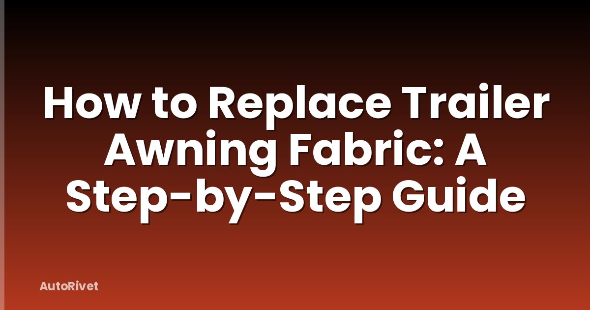 How to Replace Trailer Awning Fabric: A Step-by-Step Guide