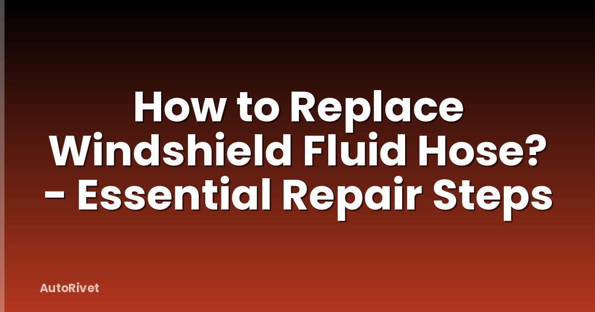 How to Replace Windshield Fluid Hose? - Essential Repair Steps
