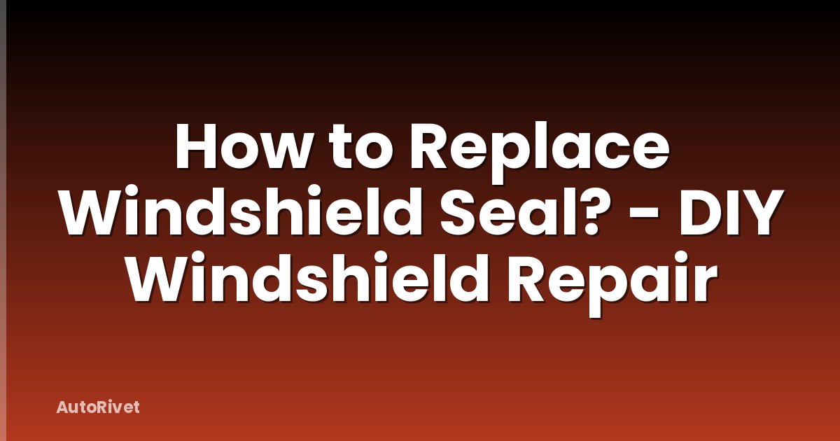 How to Replace Windshield Seal? - DIY Windshield Repair