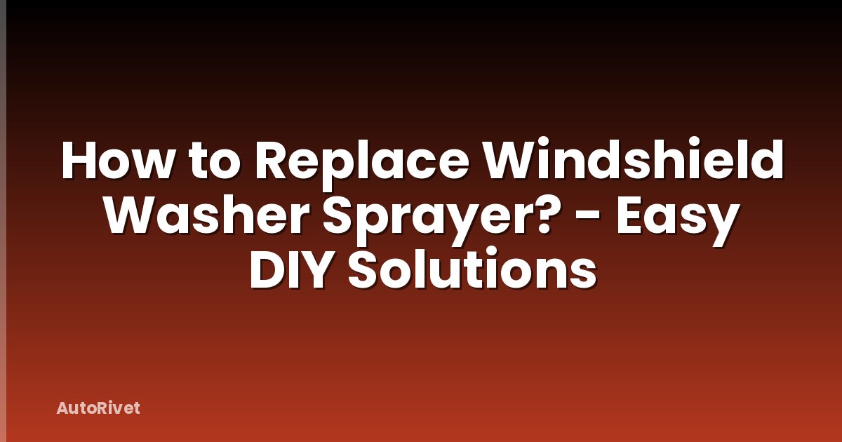 How to Replace Windshield Washer Sprayer? - Easy DIY Solutions