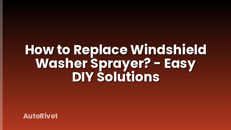How to Replace Windshield Washer Sprayer? - Easy DIY Solutions