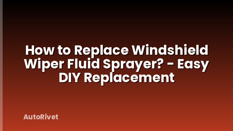 How to Replace Windshield Wiper Fluid Sprayer? - Easy DIY Replacement