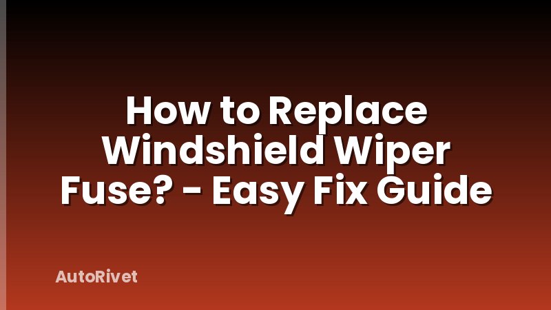 How to Replace Windshield Wiper Fuse? - Easy Fix Guide