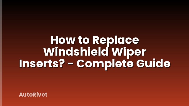 How to Replace Windshield Wiper Inserts? - Complete Guide