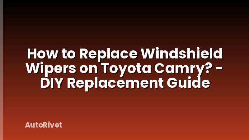 How to Replace Windshield Wipers on Toyota Camry? - DIY Replacement Guide