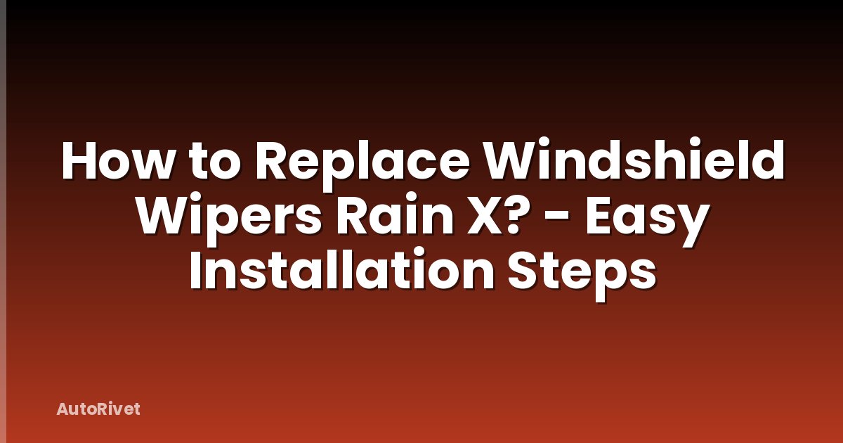 How to Replace Windshield Wipers Rain X? - Easy Installation Steps