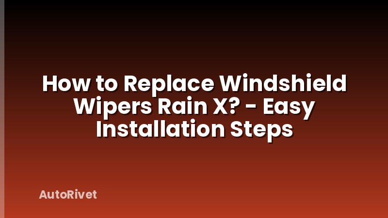 How to Replace Windshield Wipers Rain X? - Easy Installation Steps