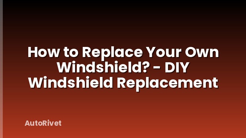 How to Replace Your Own Windshield? - DIY Windshield Replacement