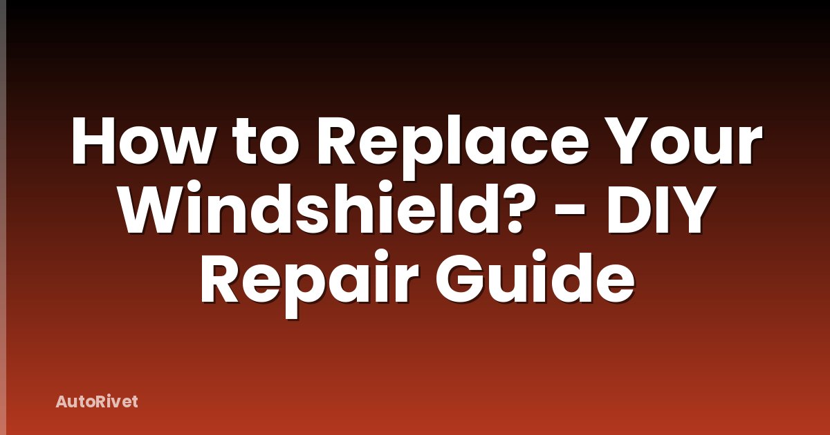 How to Replace Your Windshield? - DIY Repair Guide