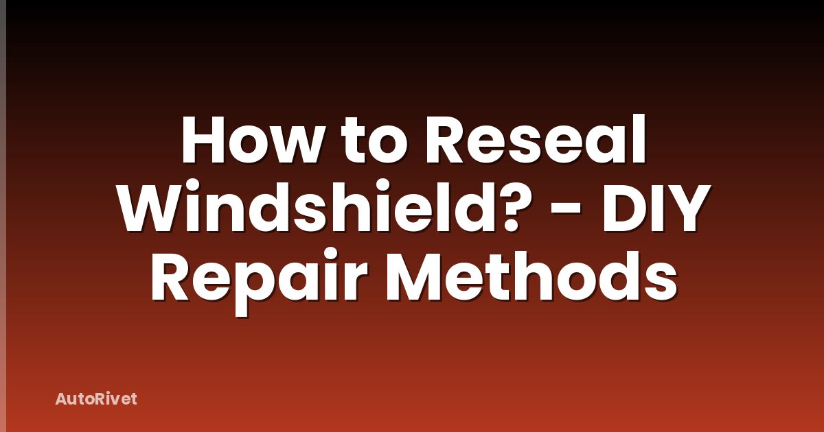 How to Reseal Windshield? - DIY Repair Methods