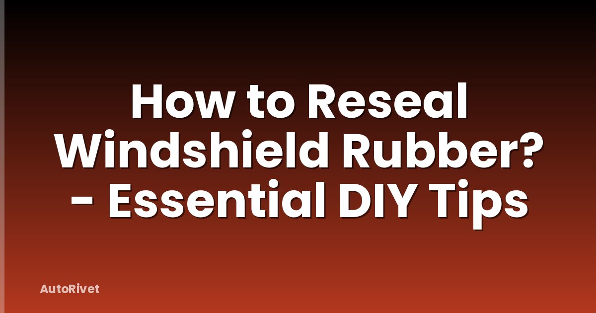 How to Reseal Windshield Rubber? - Essential DIY Tips
