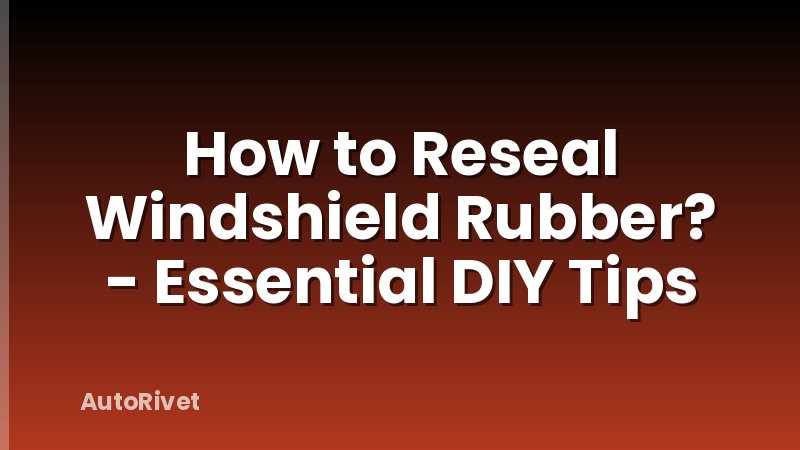How to Reseal Windshield Rubber? - Essential DIY Tips