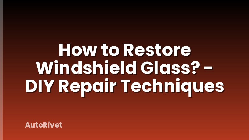 How to Restore Windshield Glass? - DIY Repair Techniques