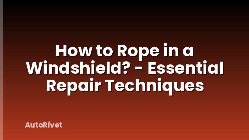 How to Rope in a Windshield? - Essential Repair Techniques